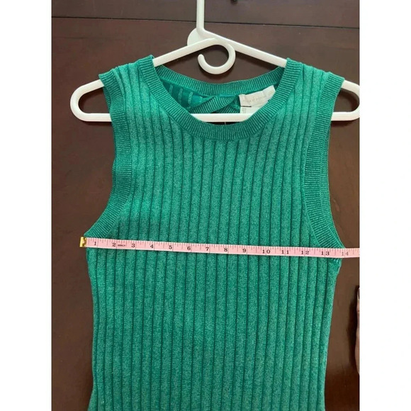 House of Harlow 1960 NWT Green Ribbed Sweater Dress Size Medium Sparkly Knit - Picture 10 of 13